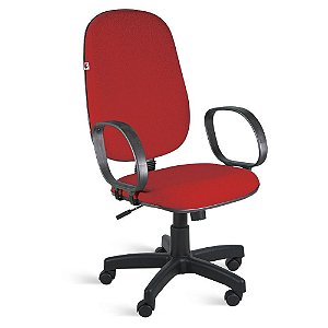 Cadeira Presidente Relax Braços Tecido Vermelho Ágata