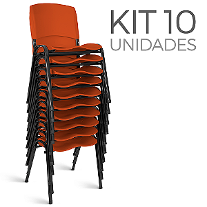 Cadeira Lara Plástica Fixa Kit 10 A/E
