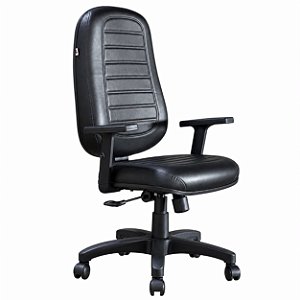 Cadeira Ônix Pres Sincron Braço Regulável Pu Couríssimo