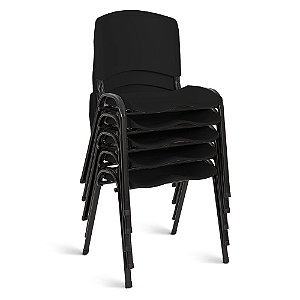 Cadeira Plástica Fixa kit 5 A/E Preto Lara