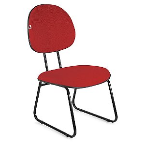 Cadeira Executiva Pé Sky Tecido Vermelho