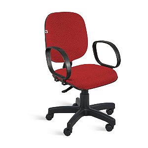 Cadeira Diretor Giratória Braços Tecido vermelho