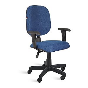 Cadeira Diretor Back System Braços Tecido Azul Com Preto