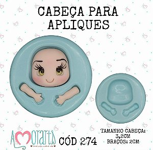Molde Cabeça para Apliques--CÓD 274