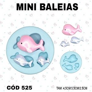 Molde de Silicone Mini Baleias--CÓD 525