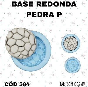Molde de Silicone Base Redonda Pedra P--CÓD 584