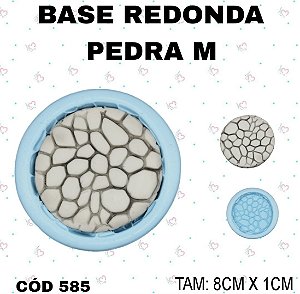 Molde de Silicone Base Redonda Pedra M--CÓD 585