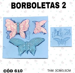 Molde de silicone Borboletas 2--CÓD 610