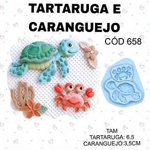 Molde de silicone Tartaruga e Caranguejo--CÓD 658