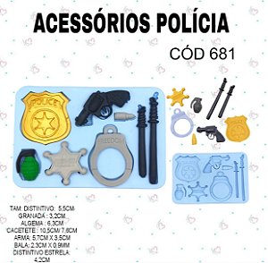 Molde de silicone Acessórios Polícia--CÓD 681