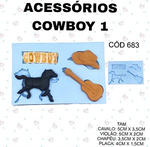 Molde de silicone Acessórios Cowboy 1--CÓD 683