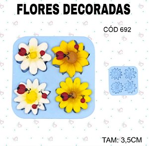 Molde de silicone Flores Decoradas--CÓD 692