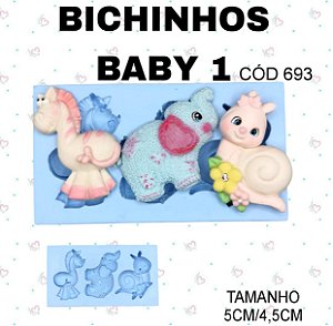 Molde de silicone Bichinhos Baby 1--CÓD 693