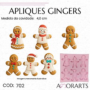 Molde de silicone Apliques Gingers-- CÓD 702