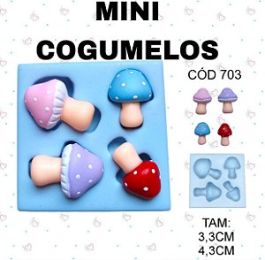 Molde de silicone Mini Cogumelos--CÓD 703