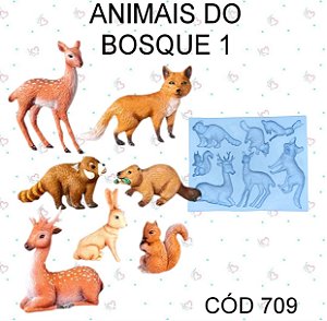 Molde de silicone Animais do Bosque 1--CÓD 709