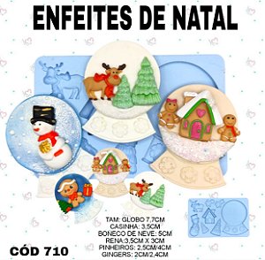 Molde de silicone Enfeites de Natal--CÓD 710