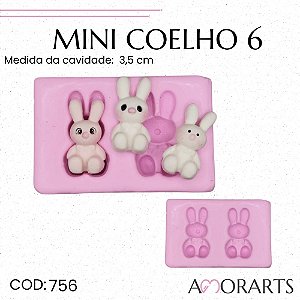Molde de silicone mini Coelho 6 --CÓD 756