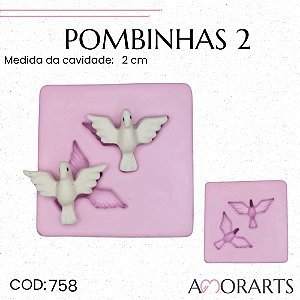 Molde de silicone Pombinhas 2 --CÓD 758