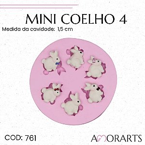Molde de silicone Mini Coelho 4 --CÓD 761