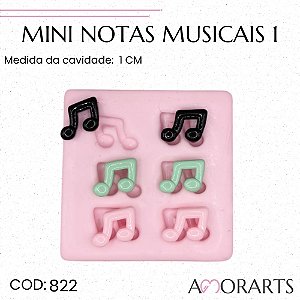 Molde de silicone Mini Notas Musicais--CÓD 822