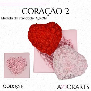 Molde de silicone Coração 2--CÓD 826
