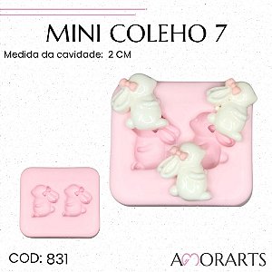 Molde de silicone Mini Coelho 7--CÓD 831