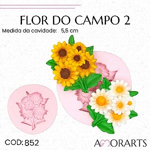 Molde de silicone Flor do Campo 2--CÓD 852