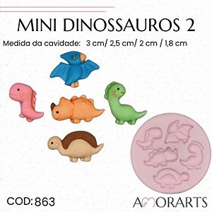 Molde de silicone Mini Dinossauros 2--CÓD 863