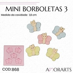 Molde de silicone Mini Borboletas 3--CÓD 868