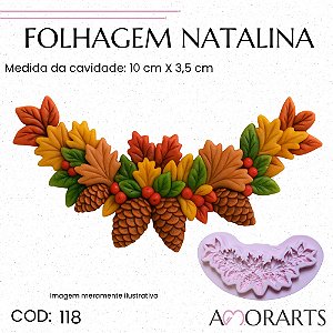 Molde de silicone Folhagem Natalina--CÓD 118