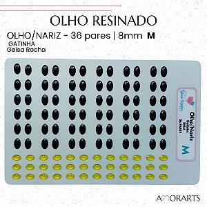 Olho/Nariz Gatinha resinado GR M -- 36 Pares