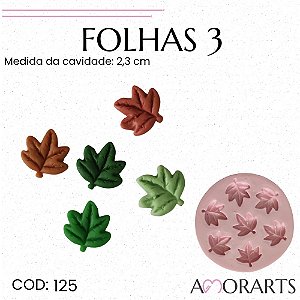 Molde de silicone Folhas 3 --CÓD 125
