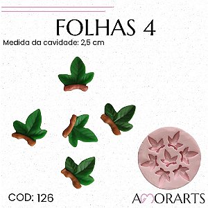 Molde de silicone Folhas 4 --CÓD 126
