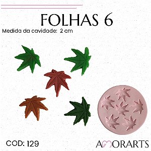 Molde de silicone Folhas 6 --CÓD 129