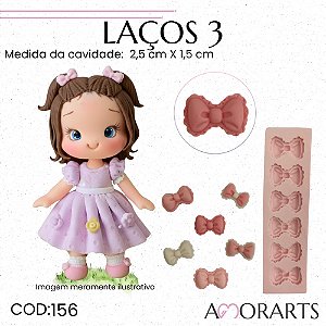 Molde de silicone Laços 3 --CÓD 156