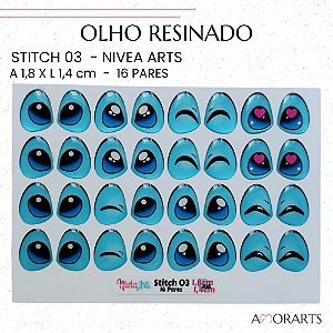Olho resinado Nivia Art's Stitch 03-- 16 Pares