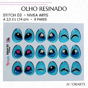Olho resinado Nivia Art's Stitch 03-- 9 Pares