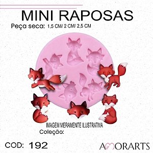 Molde de silicone Mini Raposas -- CÓD 192