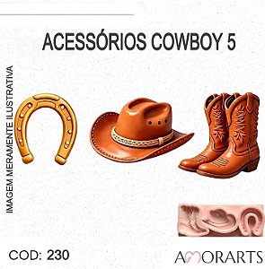 Molde de silicone Acessórios Cowboy 5 --CÓD 230