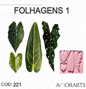 Molde de silicone Folhagens 1 --CÓD 221