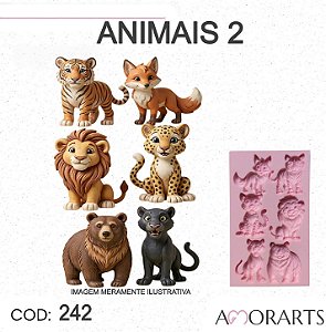 Molde de silicone Animais 2 --CÓD 242
