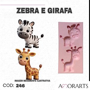 Molde de silicone Zebra e Girafa --CÓD 246