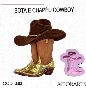 Molde de silicone Bota e Chapéu Cowboy --CÓD 252