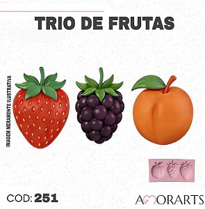Molde de silicone Trio de Frutas --CÓD 251