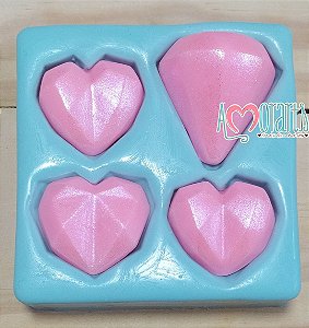 Molde Corações e Diamante