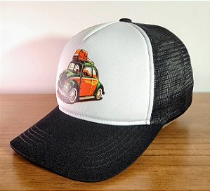 Boné Truck Fusca Laranja e Verde