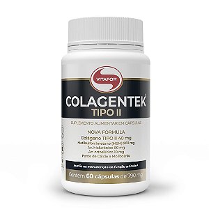 Colagentek ® TIPO II  MSM ácido hialurônico (60 Caps) Vitafor