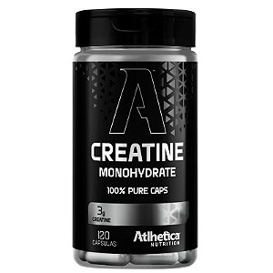 Creatine Monohydrate 100% Pure em Cápsulas (120 Caps) Atlhetica Nutrition