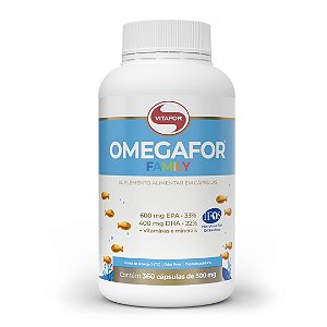 Omega 3 Omegafor Family EPA 600mg + DHA 400mg (360 Caps) Vitafor